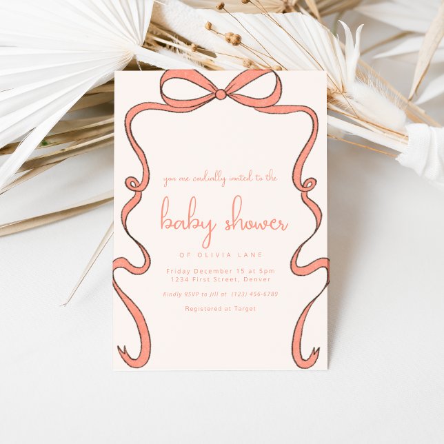 Invitación de Baby Shower rojo y caprichosa (Subido por el creador)