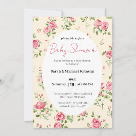 Invitación de Baby Shower rosa