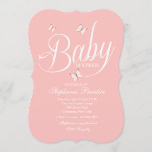 Invitación de baby shower rosa