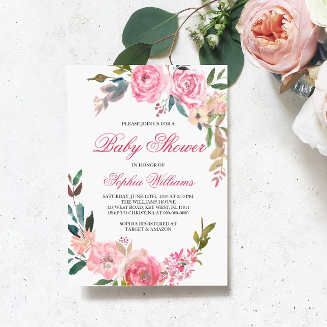 Invitación de Baby Shower rosa (Subido por el creador)