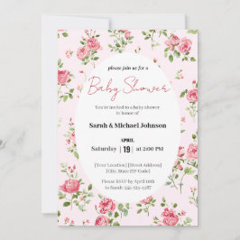 Invitación de Baby Shower rosa
