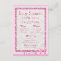 Invitación de Baby Shower rosa adorable "Es un Chi