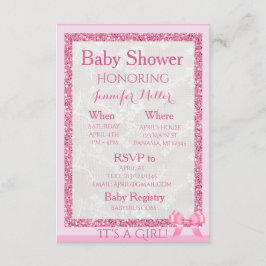 Invitación de Baby Shower rosa adorable "Es un Chi
