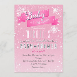 Invitación de Baby Shower Rosa BEBÉ HACE FRÍO AFUE
