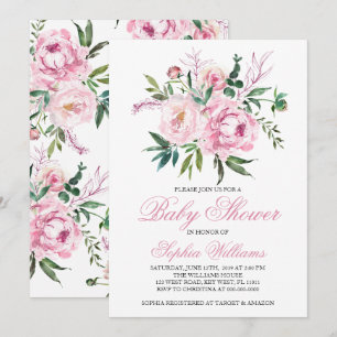 Invitación de baby shower rosa claro