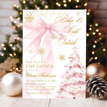 Invitación de Baby Shower Rosa de Invierno La Bebé