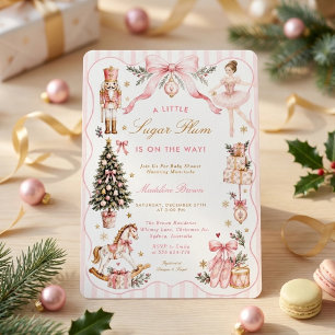 Invitación de Baby Shower Rosa de Plum Sugar de Pa