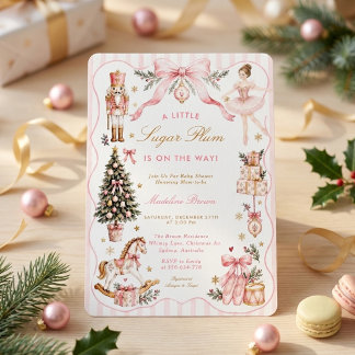 Invitación de Baby Shower Rosa de Plum Sugar de Pa