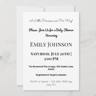 Invitación de Baby Shower rosa de Rubor para un Ch