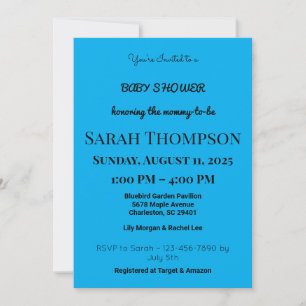 Invitación de Baby Shower rosa de Rubor para un ni