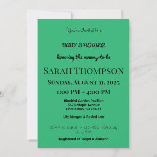 Invitación de Baby Shower rosa de Rubor para un ni