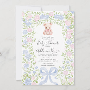 Invitación de baby shower rosa grandmillennial de