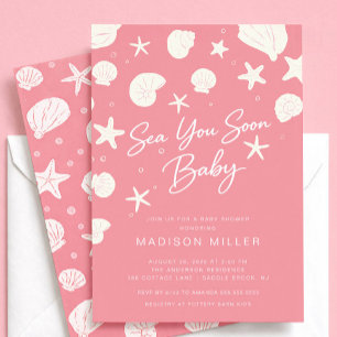 Invitación de Baby Shower Rosa Nos Vemos Pronto