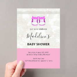 Invitación de baby shower rosa para niña – Persona