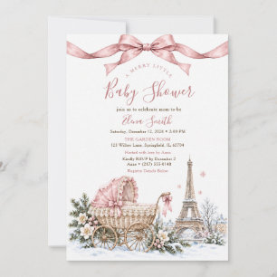 Invitación de baby shower Rosa Parísino de Inviern