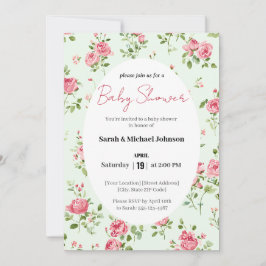 Invitación de Baby Shower Rosa Pastel