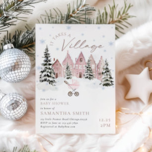 Invitación de Baby Shower Rosa Se Necesita un Pueb
