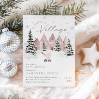 Invitación de Baby Shower Rosa Se Necesita un Pueb