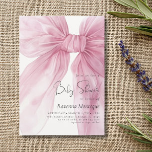 Invitación de Baby Shower Rosa Suave Preppy Coquet
