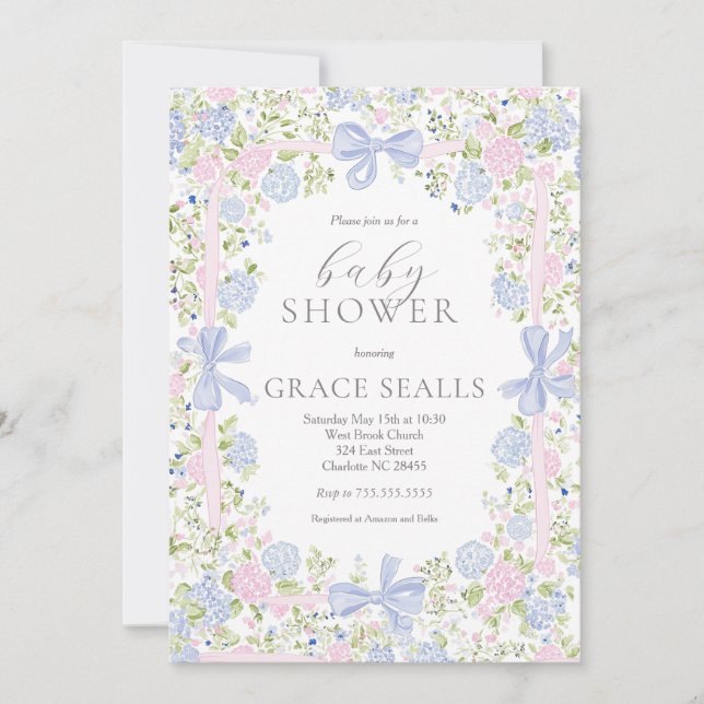 Invitación de baby shower rosa y azul grandmillenn (Anverso)