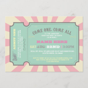 Invitación de Baby Shower rosada para entradas en