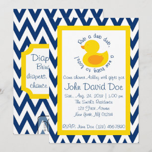 Invitación de Baby Shower Rub-a-dub - Azul