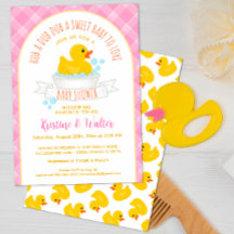 Invitación de Baby Shower Rub-A-Dub-Dub Rubber Duc