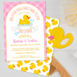 Invitación de Baby Shower Rub-A-Dub-Dub Rubber Duc