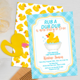 Invitación de Baby Shower Rub-A-Dub Rubber Duck - 