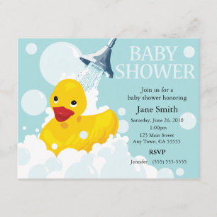 Invitación de Baby Shower Rubber Ducky