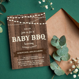 Invitación de Baby Shower Rustic Charm BBQ