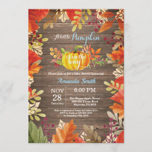 Invitación de Baby Shower Rustic Pumpkin Fall Boy