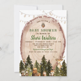 Invitación de Baby Shower Rustic Watercolor Woodla