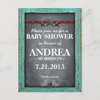 Invitación de Baby Shower Rústica con Pizarra