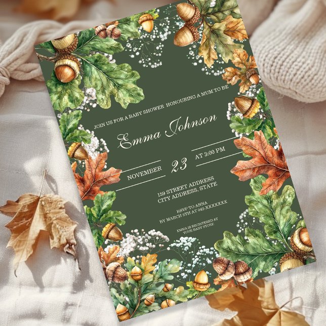 Invitación de Baby Shower Rústico de Bosque de Oto (Subido por el creador)