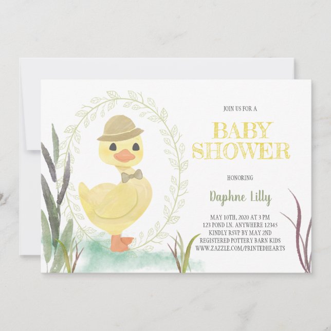 Invitación de Baby Shower - Sabio (Anverso)