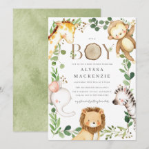 Invitación de Baby Shower Safari