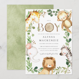 Invitación de Baby Shower Safari