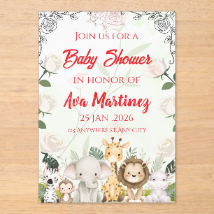 Invitación de Baby Shower Safari