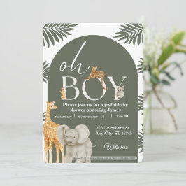 Invitación de Baby Shower Safari de la Jungla