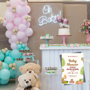 Invitación de Baby Shower Safari de la Jungla
