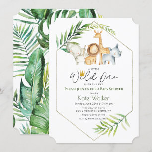 Invitación de Baby Shower Safari de la Jungla del