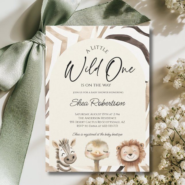 Invitación de Baby Shower Safari Wild One (Subido por el creador)