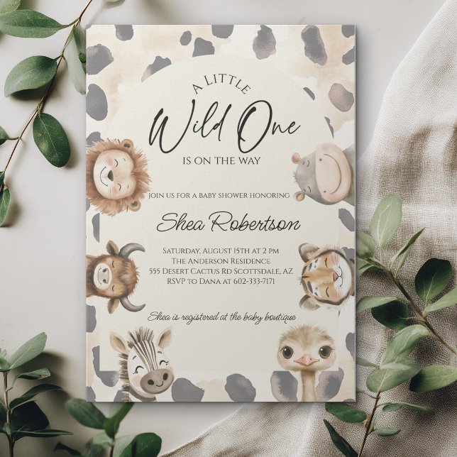 Invitación de Baby Shower Safari Wild One (Subido por el creador)