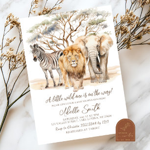 Invitación de Baby Shower Safari Wild One