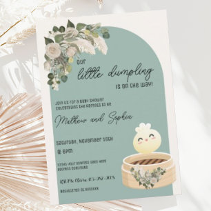 Invitación de Baby Shower Sage Boho Little Dumplin