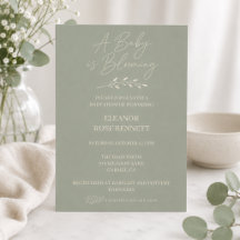 Invitación de Baby Shower Sage Green Baby in Bloom