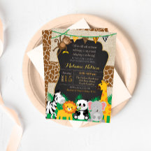 Invitación de Baby Shower salvaje a Jungle Safari