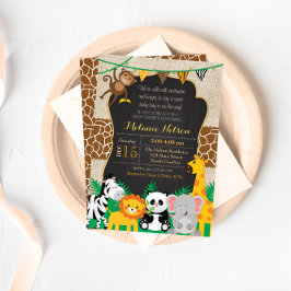 Invitación de Baby Shower salvaje a Jungle Safari
