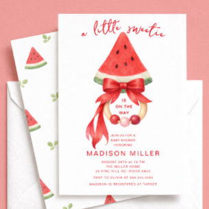 Invitación de Baby Shower Sandía Little Sweetie